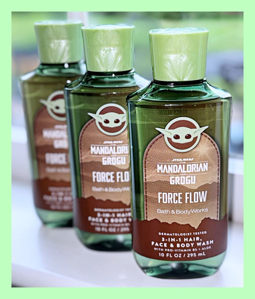 Bath & Body Works Star Wars Grogu Force Flow 3-in-1 Hair Face Body Wash x3
